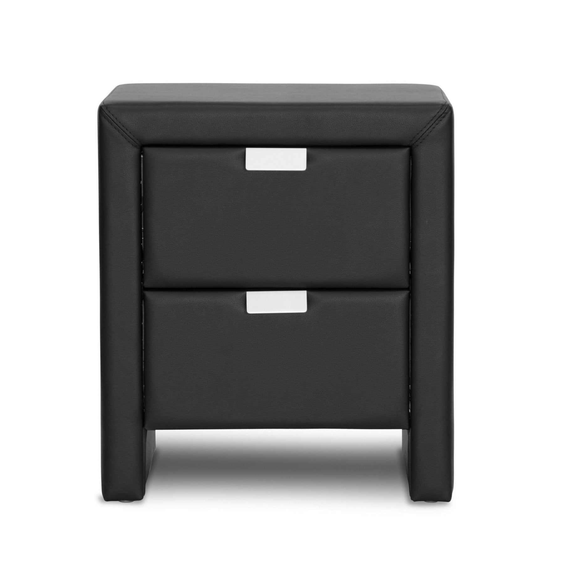 Baxton Studio Frey Upholstered Modern Nightstand, Black